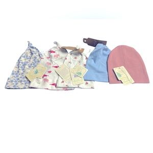 Sapling 5pack hats 100% organic cotton mix size0-3 m &  3 to 6 months